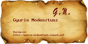 Gyuris Modesztusz névjegykártya